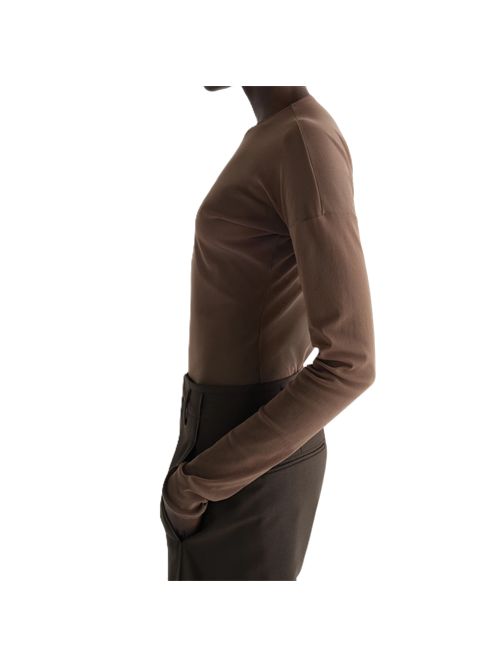 LONG-SLEEVE BALLERINA-STYLE TOP IN MESH JERSEY Lemaire | TS0062 LJ1070BR423 CACAO